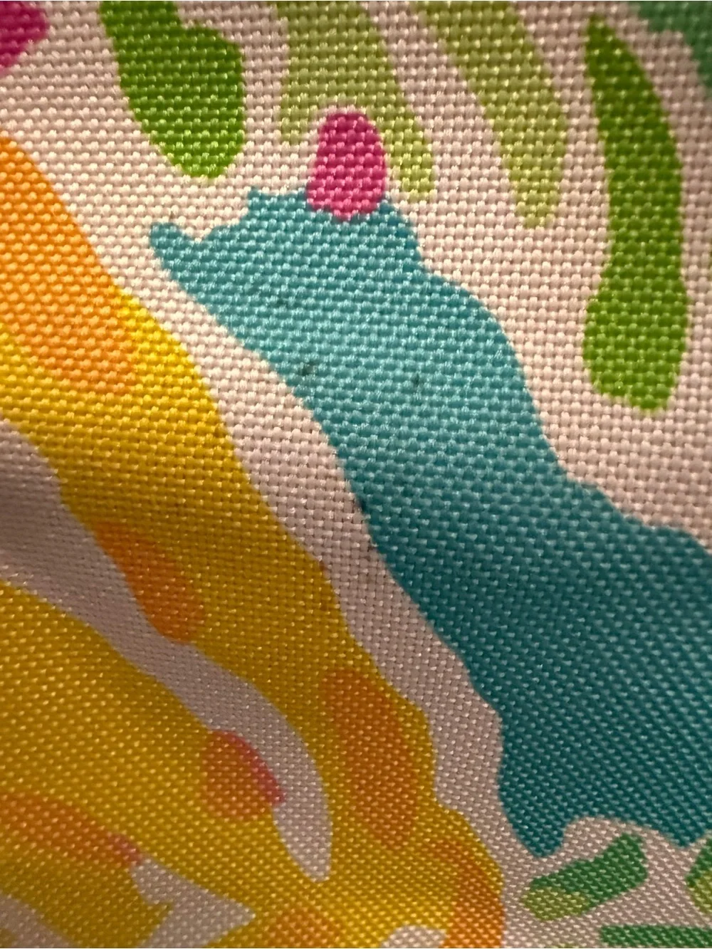 Lilly Pulitzer Yellow Lemon Print Tote with Pink & Green Handles Pool Beach NWOT